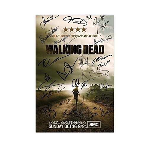 The Walking Dead TV-Poster, gegossen, signiertes Poster, Leinwand, Poster, Schlafzimmer, Dekoration, Sport, Landschaft, Büro, Raumdekoration, Geschenk, ungerahmt, 30 x 45 cm von CHIPEL