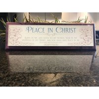 Glas-Zeichen Auf Holz-Basis - Lds Leitgedanken 2018 Groß Graviert Und Bemalt "Frieden in Christus" von CHISUL