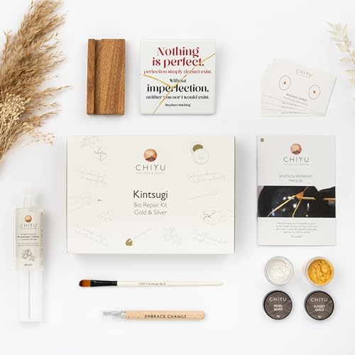 CHIYU Bio Kintsugi Reparatur Set: Bio Repair Kit - Gold & Silber – Goldkleber - Biobasiert – Lebensmittelecht - Das vollständigste und haltbarste Set CHIYU Bio Kintsugi Reparatur Set: Bio Repair Kit - Gold & Silber – Goldkleber - Biobasiert – Lebensmittelecht - Das vollständigste und haltbarste Set von CHIYU