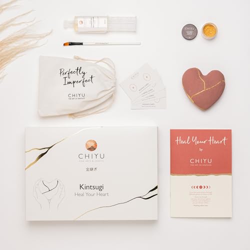 CHIYU Kintsugi kit - Heal Your Heart - Gold Kleber - Inklusive Keramik Herz - Geschenkbox - Kintsugi Reparatur Kit - Erröten von CHIYU