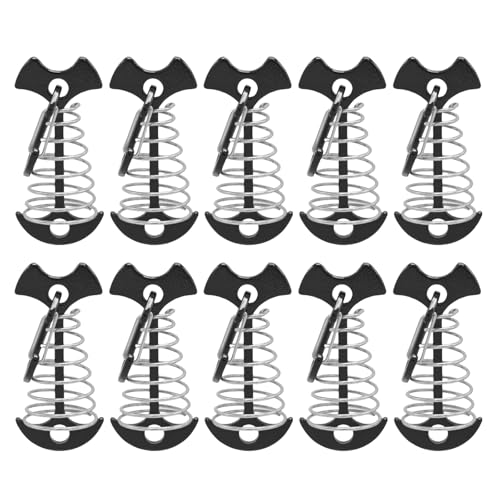 10pcs Tragbarer Fischknochen Deck Peg Mit Spring Schnallen Deck Planken Board Zelteinsätze Outdoor Campingzubehör Verstellbare Fischknochenanker PEG Tragbare Zelt Antikorrosion von CHIZISX