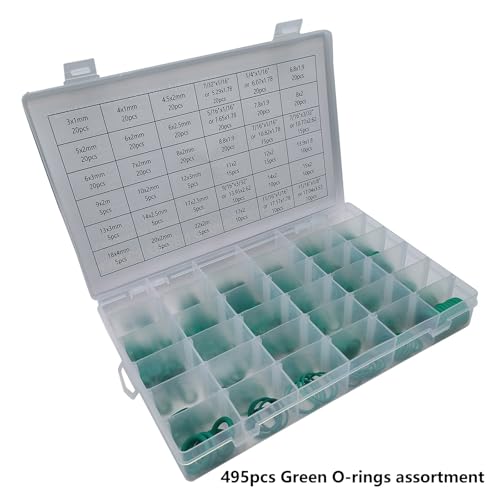 495pcs Grüne Gummi Ringe Dichtung Sortimentssatz 36 Größen Nitril Gummi Waschmaschine Ölfestes Versiegelung Dichtende Versiegelung O Sortiment von CHIZISX