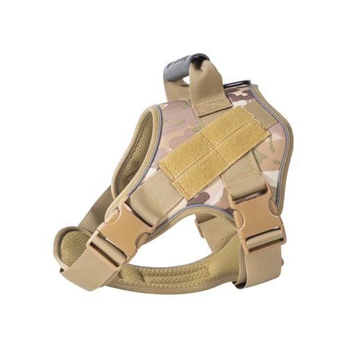 Atmungsaktives, verstellbares Hundegeschirr, taktische Weste für Wandern, Camping, tägliche Spaziergänge, sichere Kontrolle, bequeme Trainingsausrüstung, taktische Hundeausrüstung für Camping von CHIZISX