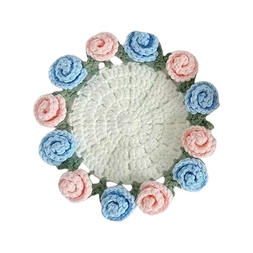 CHIZISX Häkelset Rosenstrauß Untersetzer gehäkelte Untersetzer Crochet Starter Kit Untersetzer Blumen Häkelset für Handwerk von CHIZISX
