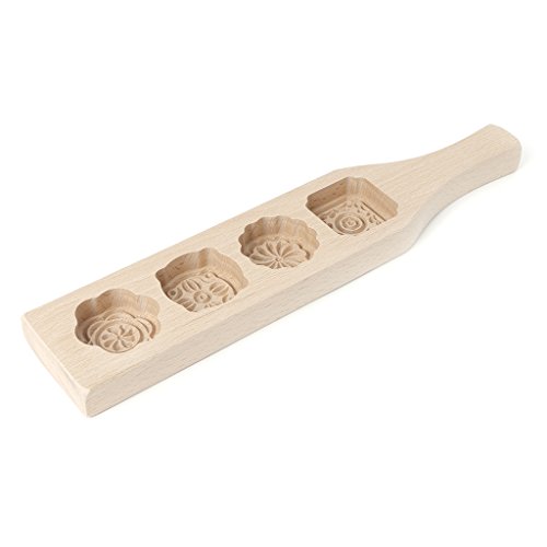 CHIZISX Handgefertigte Seifenform aus Holz mit 4 Blumen von CHIZISX