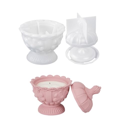 CHIZISX Kerzenform,Aufbewahrungsbox Silikonform Blumenmuster Schmuckschatulle Epoxidharz Formen Heimwerker Aromatherapie Gips Kerze Tasse F von CHIZISX