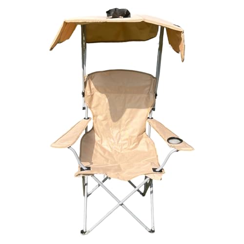 CHIZISX Klapper Außenstuhl Mit Sonnenschutz Sonnenschild Doppelgetränk Leichte Gewicht Für Festivals Canopy Campingstuhl CHIZISX Klapper Außenstuhl Mit Sonnenschutz Sonnenschild Doppelgetränk Leichte Gewicht Für Festivals Canopy Campingstuhl von CHIZISX