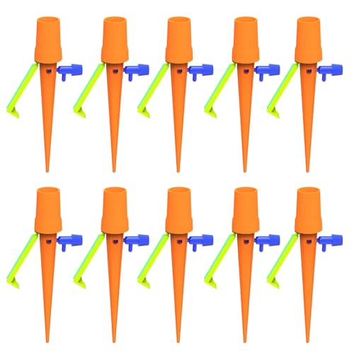 CHIZISX Tropfbewässerungsspikes für Topfpflanzen, verstellbare Wasserflussregelventile, Bewässerungsgerät, Gartenzubehör, selbstbewässernde Spikes, 10 Stück CHIZISX Tropfbewässerungsspikes für Topfpflanzen, verstellbare Wasserflussregelventile, Bewässerungsgerät, Gartenzubehör, selbstbewässernde Spikes, 10 Stück von CHIZISX