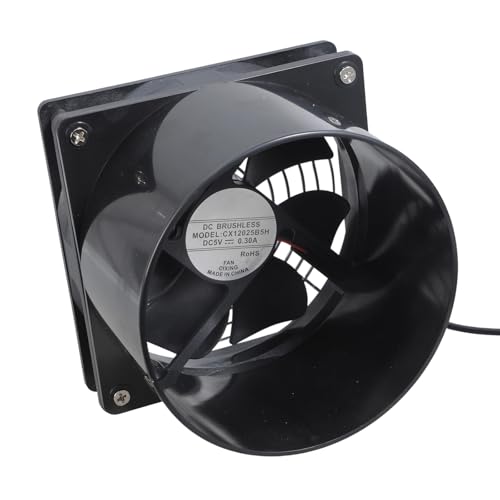 CHIZISX USB-Abluftgebläse mit 3 Geschwindigkeiten, 120 mm Durchmesser, mit abnehmbarem Grill, 1500 U/min, Motor für Gewächshaus, Badezimmer, Luftzirkulation, USB-Solarpanel, geeignetes Gebläse von CHIZISX