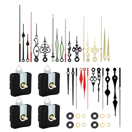CHIZISX Uhr-Reparatur-Set mit 4 Quarz-Uhrwerk-Mechanismus und 10 Paar Zeiger-Kombinationen, Schaftlänge 18/20 mm, Uhrwerk-Reparatur von CHIZISX