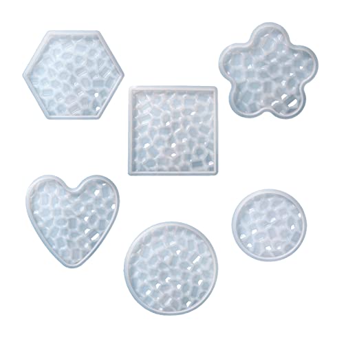 CHIZISX Untersetzerform,1/6 Stück Silikon Untersetzer Tablett Formen mit Diamanten Boden Harz Epoxid Formen Herz Form Tasse Matte Form Schmuck CHIZISX Untersetzerform,1/6 Stück Silikon Untersetzer Tablett Formen mit Diamanten Boden Harz Epoxid Formen Herz Form Tasse Matte Form Schmuck von CHIZISX