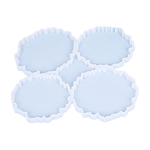 CHIZISX Untersetzerform,4-in-1-Kristall-Epoxidharz-Untersetzer-Tablett-Formen, Achat-Geoden-Harzformen, Coaste-Herstellungszubehör, Büro- und He von CHIZISX