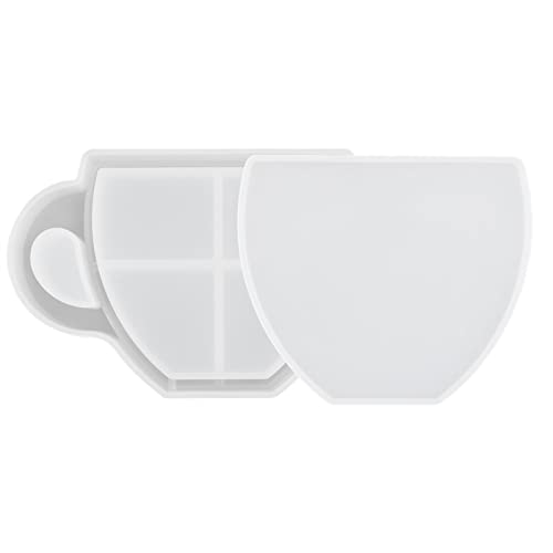 CHIZISX Untersetzerform,Kristall Epoxy Silikon Tasse Form Tisch Dekorative Spiegel Oberfläche Lagerung Rack Form Harz Untersetzer von CHIZISX