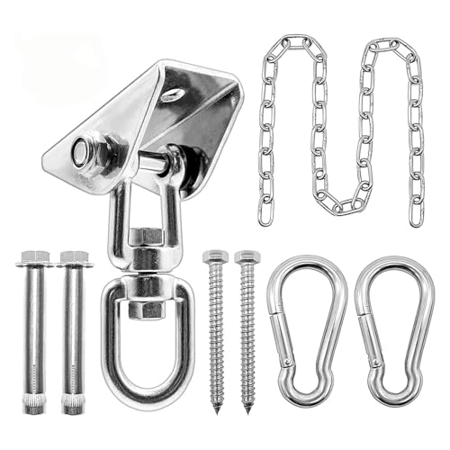 CHIZISX Verstärkte Edelstahl Deckenhakenhalter Aus Rostfreier Last 360 Grad Drehende Entwurfsunterstützung Hängemattenstuhl Mit Bis Zu 250 Kg Korrosionsbeständigem Hanging Hardware Set Mit von CHIZISX