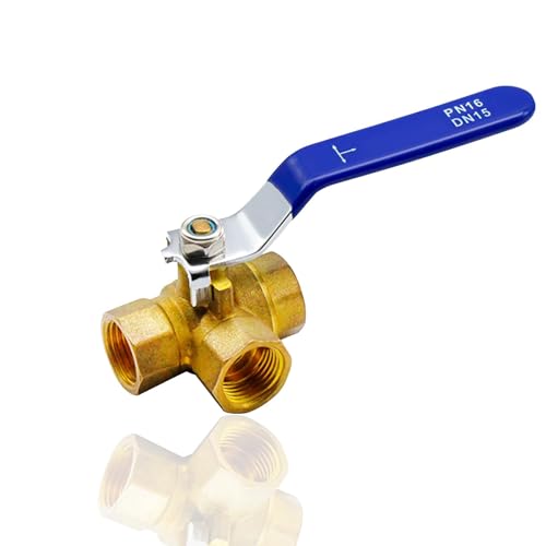 Hochleistungs-Kugelhähne aus Messing, T-Form, Drei-Wege-Steuerung, Upgrades 3-Wege-T-Muster-Adapter für Wasser-, Öl-Systeme, industrielle Messingventile mit Edelstahlgriff Hochleistungs-Kugelhähne aus Messing, T-Form, Drei-Wege-Steuerung, Upgrades 3-Wege-T-Muster-Adapter für Wasser-, Öl-Systeme, industrielle Messingventile mit Edelstahlgriff von CHIZISX