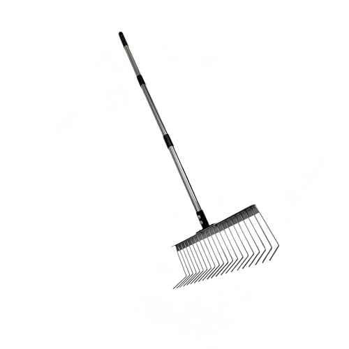 Kompaktes Stahl-Gartenrechen-Werkzeug, ergonomischer Griff für komfortable Entfernung von Steinschutt bei engen Stadtraum, ergonomischer Griff, Rechen Kompaktes Stahl-Gartenrechen-Werkzeug, ergonomischer Griff für komfortable Entfernung von Steinschutt bei engen Stadtraum, ergonomischer Griff, Rechen von CHIZISX