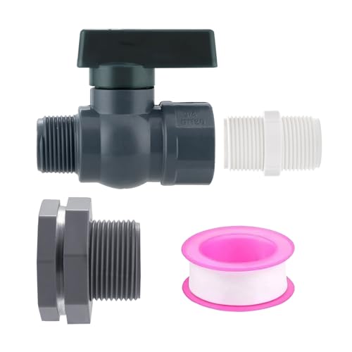 Komplettes Regentonnen Zapfhahn Set mit 3/4 Zoll PVC Kugelhähnen Adapter für Wassertanks Garten Bewässerung Zubehör Regenwassersammelarmaturen Komplettes Regentonnen Zapfhahn Set mit 3/4 Zoll PVC Kugelhähnen Adapter für Wassertanks Garten Bewässerung Zubehör Regenwassersammelarmaturen von CHIZISX