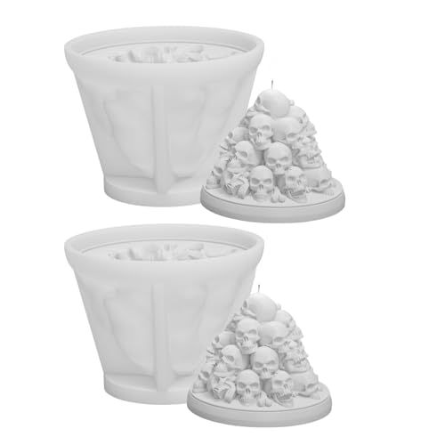 Silikonformen Totenkopf-Formen, handgefertigt, Ornament, Bastelbedarf, Gips, 2 Stück von CHIZISX