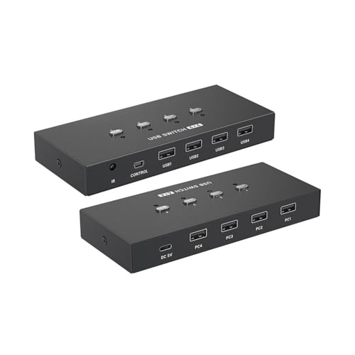 USB-Switcher, Auswahl von 4 Computern, 4 USB-2.0-Peripheriegeräte, Switcher Box Hub für Tastaturen, Scanner, PC-Tastatursteuerung USB-Switcher, Auswahl von 4 Computern, 4 USB-2.0-Peripheriegeräte, Switcher Box Hub für Tastaturen, Scanner, PC-Tastatursteuerung von CHIZISX