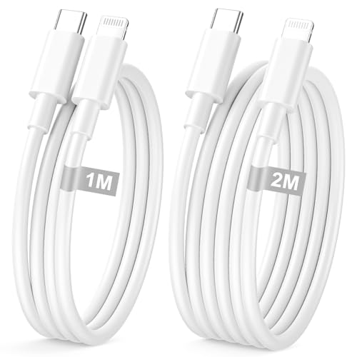 USB C Lighting Kabel iPhone Ladekabel Schnellladekabel 1M+2M 2Pack [Apple MFi Zertifiziert], iPhone Ladekabel Lighting Kabel USB C 2M iphone Cable für phone 14 13 12 11 Pro Max XR 8 7 Plus SE iPad von CHLANT