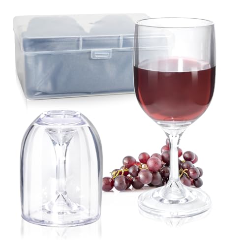 CHLJAR Weingläser Kunststoff to go,200ml Camping Weinglaser 2er Set,Mit wasserdichter Tasche und Acryltasche für Camping und Picknicks im Freien CHLJAR Weingläser Kunststoff to go,200ml Camping Weinglaser 2er Set,Mit wasserdichter Tasche und Acryltasche für Camping und Picknicks im Freien von CHLJAR