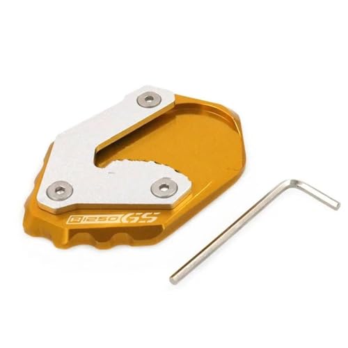CHLKEAMEE Seitenständer Für B&M&W R1250GS R1250 GS R 1250 GS 2020-2022 Motorrad CNC Seitenständer Pad Vergrößerungsplatte Kickstand Extension(Gold-3) von CHLKEAMEE