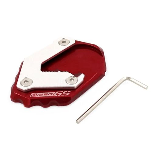 CHLKEAMEE Seitenständer Für B&M&W R1250GS R1250 GS R 1250 GS 2020-2022 Motorrad CNC Seitenständer Pad Vergrößerungsplatte Kickstand Extension(Red-4) von CHLKEAMEE