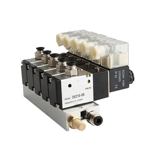 CHLPGKHI 11-16F 3V210-08-NC Electromagnetic Normally Closed Solenoid Valve Block Manifold Valve Pneumatic Solenoid DC24v AC110v 220v(13 Stations) von CHLPGKHI