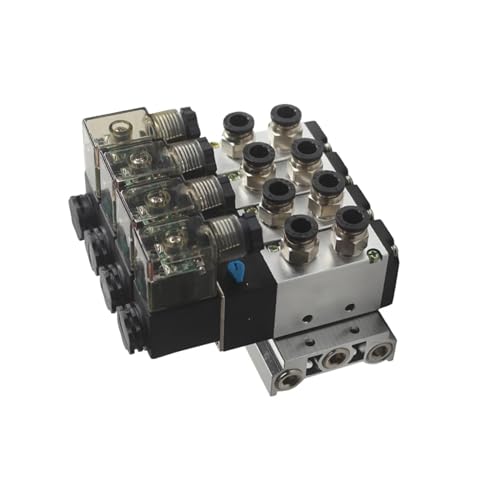 CHLPGKHI 4V410 Pneumatic Electric Solenoid Valve 5 Way 4 Position Control Air Gas Magnetic 4V410-AC110V DC12V AC240V DC24V(Dc12v 8 in 8 Out,9 Combinations) von CHLPGKHI