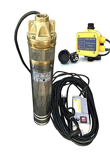 CHM GmbH® Brunnenpumpe 3 Zoll 750 Watt 2520 L/h 6 Bar mit Messinglaufräder + Druckschalter/Trockenlaufschutz von CHM GmbH