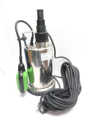 CHM GmbH® Flachsaugpumpe Edelstahl 400 Watt Kellerpumpe, Tauchpumpe, Poolpumpe, 7000l/h Hmax.: 6 Meter von CHM GmbH