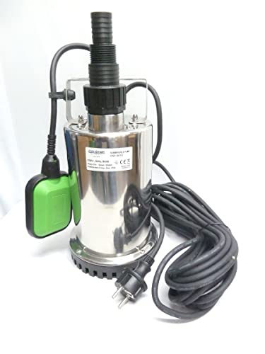 CHM GmbH® Flachsaugpumpe Edelstahl 400/750 / 900 Watt Kellerpumpe, Tauchpumpe, Poolpumpe (Profi Flachsaugpumpe 900 Watt) von CHM GmbH