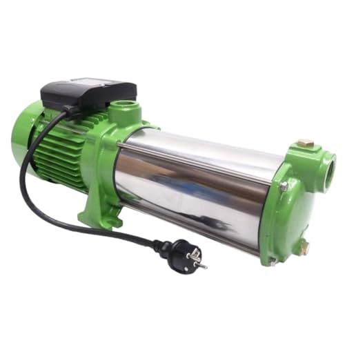 CHM GmbH® Kreiselpumpe 1,5 KW 8400 L/h 8,5 Bar Gartenpumpe Edelstahl, Wasserpumpe mit Edelstahl Schaufelräder von CHM GmbH