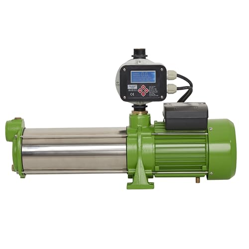 CHM GmbH® Kreiselpumpe 1,5 Kw Edelstahl 8400 L/h, 8,5 Bar mit einstellb. elektr. Druckschalter Gartenpumpe von CHM GmbH