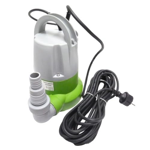 Tauchpumpe mit integriertem schwimmer und Überhitzungsschutz von CHM GmbH® - Flachsaugend bis 1mm (400 Watt, 6000 L/h) Förderhöhe max 6m von CHM GmbH
