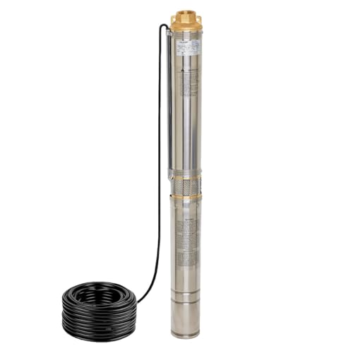 CHM GmbH® Tiefbrunnenpumpe 3,5 Zoll Ø 9,1 cm, Brunnenpumpe 750 Watt 6500 L/h 6,5 Bar Tauchpumpe von CHM GmbH
