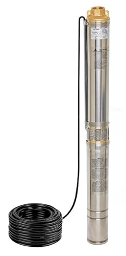 CHM GmbH® Tiefbrunnenpumpe 3,5 Zoll Ø 9,1 cm, Brunnenpumpe 1100 Watt 6000 L/h 9,1 Bar Tauchpumpe 3% sandverträglich… von CHM GmbH