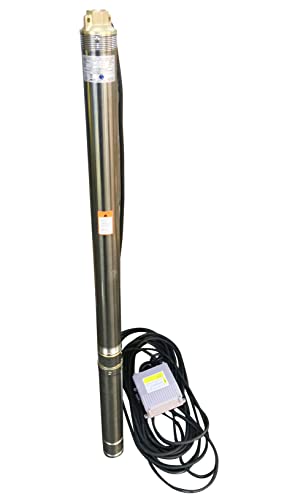 CHM GmbH® Tiefbrunnenpumpe 3 Zoll 550 Watt 3780 l/h 6,1 Bar Druck 20m Kabel u. Motorschutzschalter 5% sandverträglich von CHM GmbH