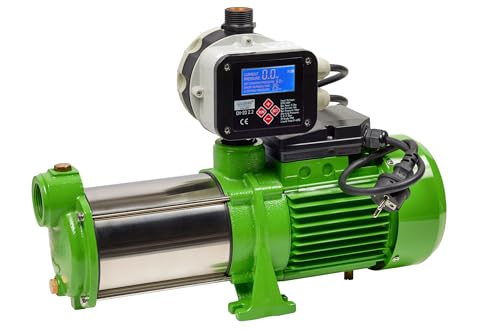 Gartenpumpe Set mit Druckschalter von CHM GmbH® einstellbare Kreiselpumpe Edelstahl 0,9 kw 5,5 Bar 5400 L/h von CHM GmbH