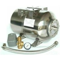 CHM GmbH® Druckkessel Edelstahl Membrankessel 50 l, mit Druckschalterset 5 teilig und Panzerschlauch von CHM