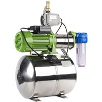 CHM GmbH® Hauswasserwerk 24 L 5 Bar, 8700 L/h Gartenpumpe Edelstahl, Wasserpumpe mit Druckkessel von CHM