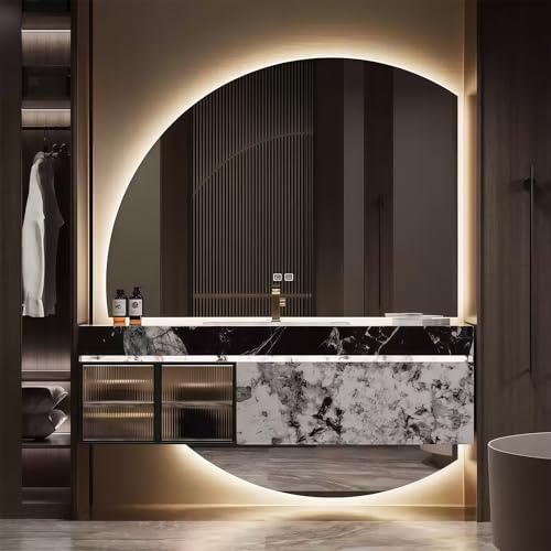 CHMAIDEU Moderner schwimmender Badezimmer-Waschtisch mit Waschbecken, Einzelwaschbecken, Massivholz, LED-Defogging Spiegel, 2 Schubladen, wasserdicht & kratzfest, Bad-Waschtisch mit Ablagefach CHMAIDEU Moderner schwimmender Badezimmer-Waschtisch mit Waschbecken, Einzelwaschbecken, Massivholz, LED-Defogging Spiegel, 2 Schubladen, wasserdicht & kratzfest, Bad-Waschtisch mit Ablagefach von CHMAIDEU