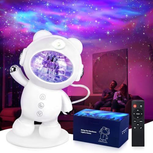 CHMMY Astronaut Sternenhimmel Projektor Kinder, Galaxy Star Projector Nachtlicht Mit Fernbedienung, 360° Rotation Led Sternenlicht Sternenprojektor, Perfekt für Kinder Erwachsene von CHMMY