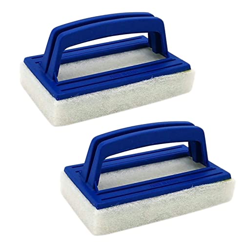 SyiXute 2 Stück Pool Schwamm Bürsten,Poolbürsten,Kunststoff Schwimmbad Bürste,Poolreinigung Handschrubber,Schwimmbad Bürste mit Griff Geeignet zum Reinigen von Schmutz und Moos von SyiXute