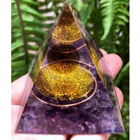 Fantasy Magie Amethyst Kugel Orgon/Kristall Pyramide Orgonit/Positive Energie Generator/Chakra Heilung/Besonderes Geschenk/Energiestein von CHMineralCollection