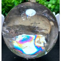 Große Klare Regenbogen Weiß Kristall Quarz Kugel/Regenbogen Kugel/Seltene Quarz/Meditation/Fengshui/Energie/Heilung/Besondere Geschenke/Vermehrung von CHMineralCollection