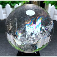 Große Klare Regenbogen Weiß Kristall Quarz Kugel/Regenbogen Kugel/Seltene Quarz/Meditation/Fengshui/Energie/Heilung/Besondere Geschenke/Vermehrung von CHMineralCollection