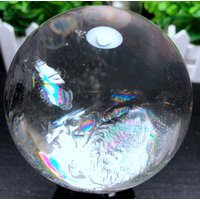 Große Klare Regenbogen Weiß Kristall Quarz Kugel/Regenbogen Kugel/Seltene Quarz/Meditation/Fengshui/Energie/Heilung/Besondere Geschenke/Vermehrung von CHMineralCollection