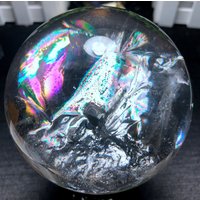 Große Klare Regenbogen Weiß Kristall Quarz Kugel/Regenbogen Kugel/Seltene Quarz/Meditation/Fengshui/Energie/Heilung/Besondere Geschenke/Vermehrung von CHMineralCollection