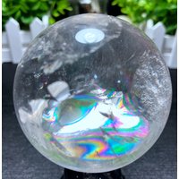 Große Regenbogen Weiße Kristallquarz Kugel/Regenbogen Kristall Kugel/Seltene Quarz/Meditation/Fengshui/Energie/Heilung/Besondere von CHMineralCollection